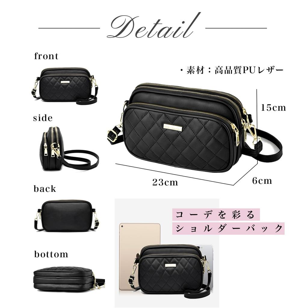 SAMIYU Lightweight Shoulder Bag, Mini Bag, Crossbody Bag, Lightweight, Large Capacity (Pink)