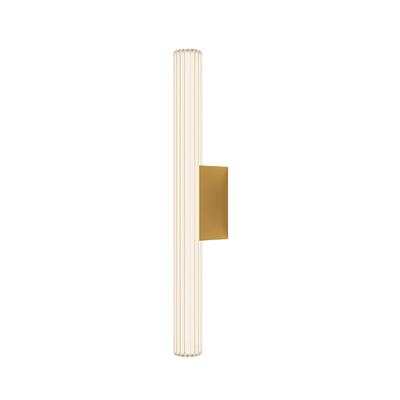 Kinkiet Ścienny Nowoczesny Złoty Szklana Tuba W Kreski 61 Cm Ip44 Zmienna Barwa Led 12W Linea Light Prestige