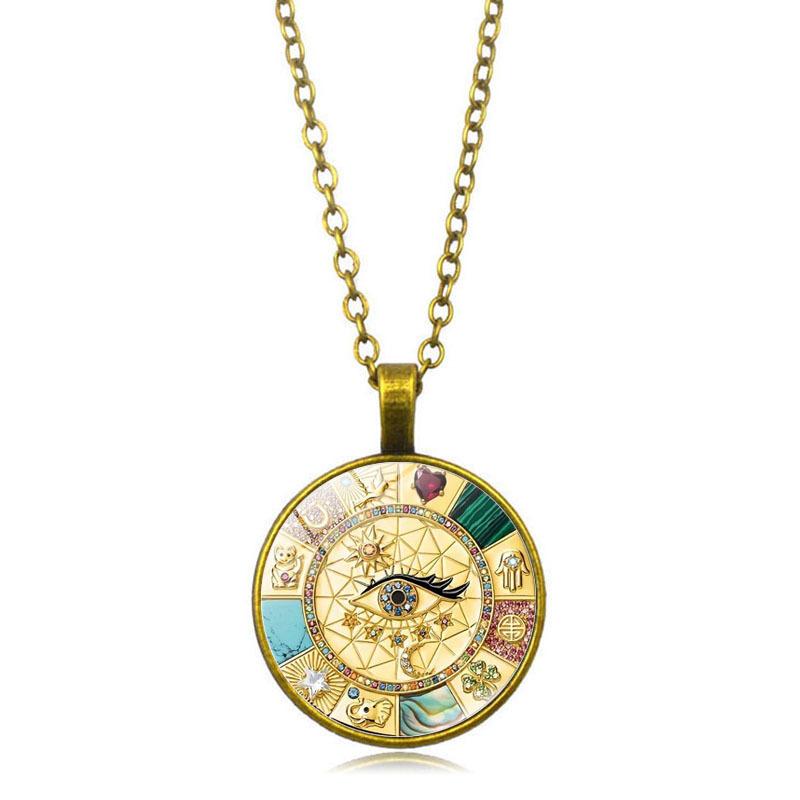 Amulet Magic Lucky Symbol Evil Eye Women's Jewelry Retro Pendant Necklace