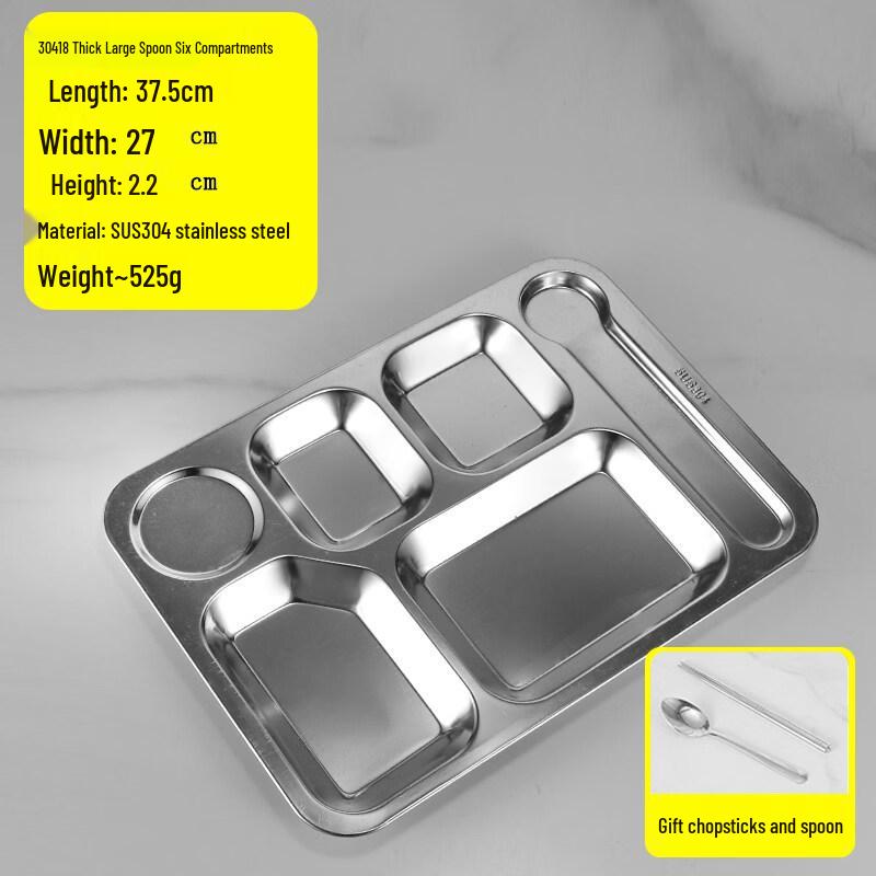

304 Stainless Steel Partitioned Lunch Plate