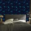 Watercolor Galaxy Wallpaper Navy Blue, Turquoise and Brown 50x1000