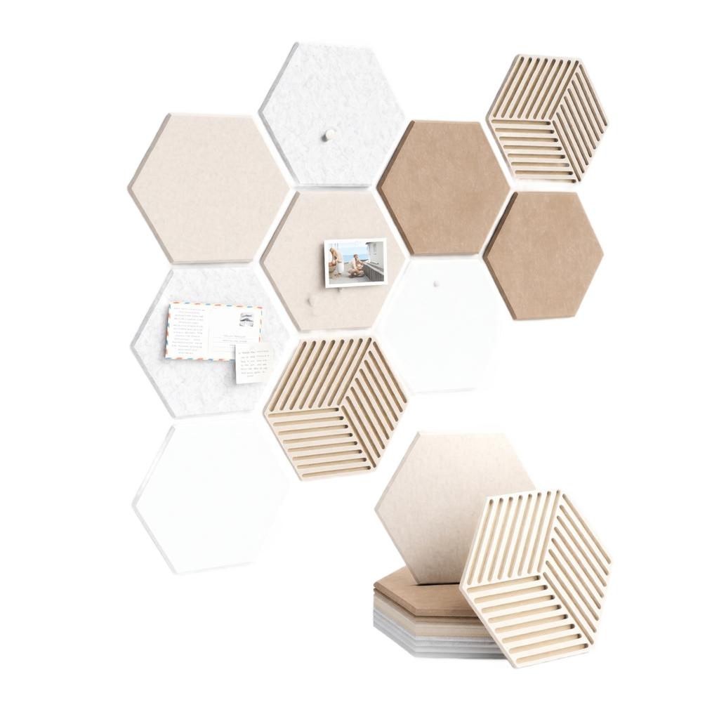 10 Pack Hexagonal Acoustic Panels, High Density Self-Adhesive Wall Panels for Noise Reduction and Decoration