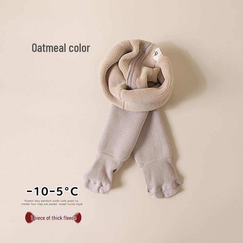 Winter Fleece-Lined Baby Leggings: Warm, Open-Crotch, Thickened One-Piece Pants for Children