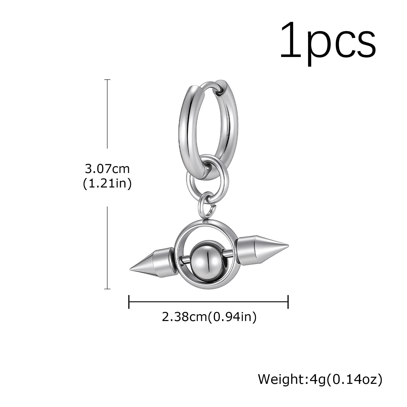 Fashion Punk Style Rivet Drop Earrings for Men, Hypoallergenic Stainless Steel Geometric Earrings, Gothic Hip Hop Jewelry