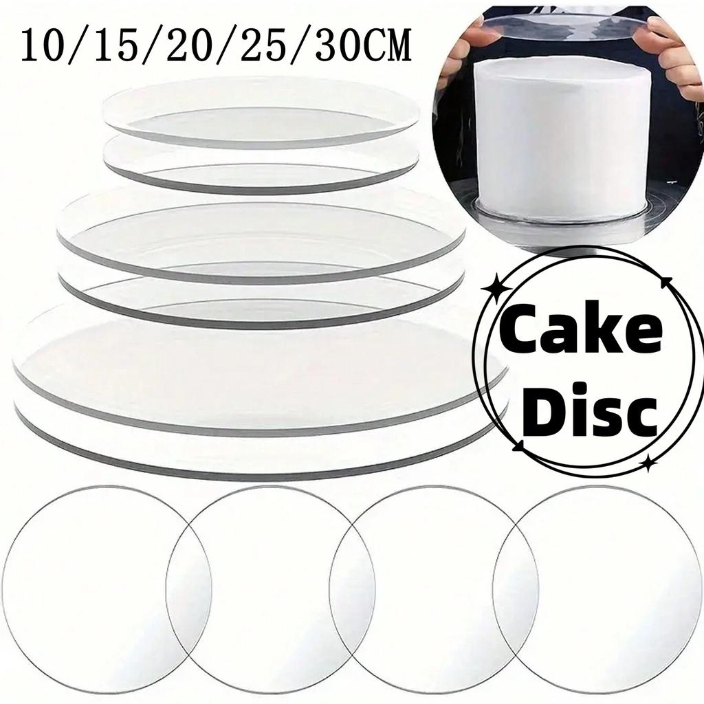 10-30cm Akrylowe Krążki na Tort Przezroczyste Okrągłe Podkłady pod Tort Wielokrotnego Użytku Tace na Tort na Urodziny Boże Narodzenie Imprezę Pieczenie Narzędzia Kuchenne