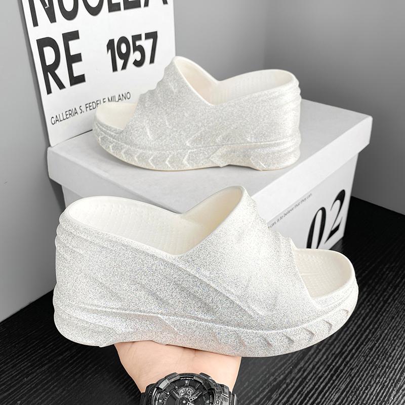 Vintage Women Slippers Brand New Integrated Slipper Female Light Summer Casual Shoes Soft 10cm Conspicuous Heightening Shoe 41