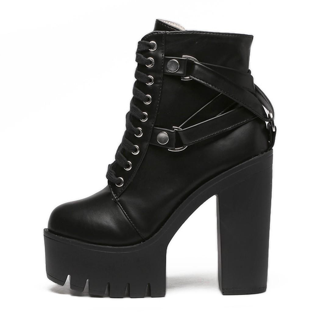 Fashion Lady  Shoe Soft Leather Platform Shoe Party  Boot High Heels