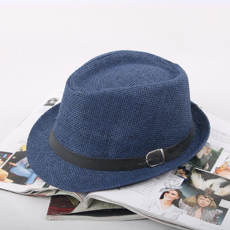 Parent-child sun hat summer sun hat men s straw sun hat children s British top hat performance jazz hat adult style