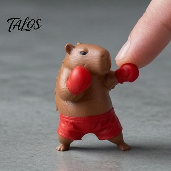 Whimsical Boxer Animal Figure Boxing Capybara Figurine, Funny Desktop Ornament for Stress Creative Gift Friends Relief, Cute Statue Home Office