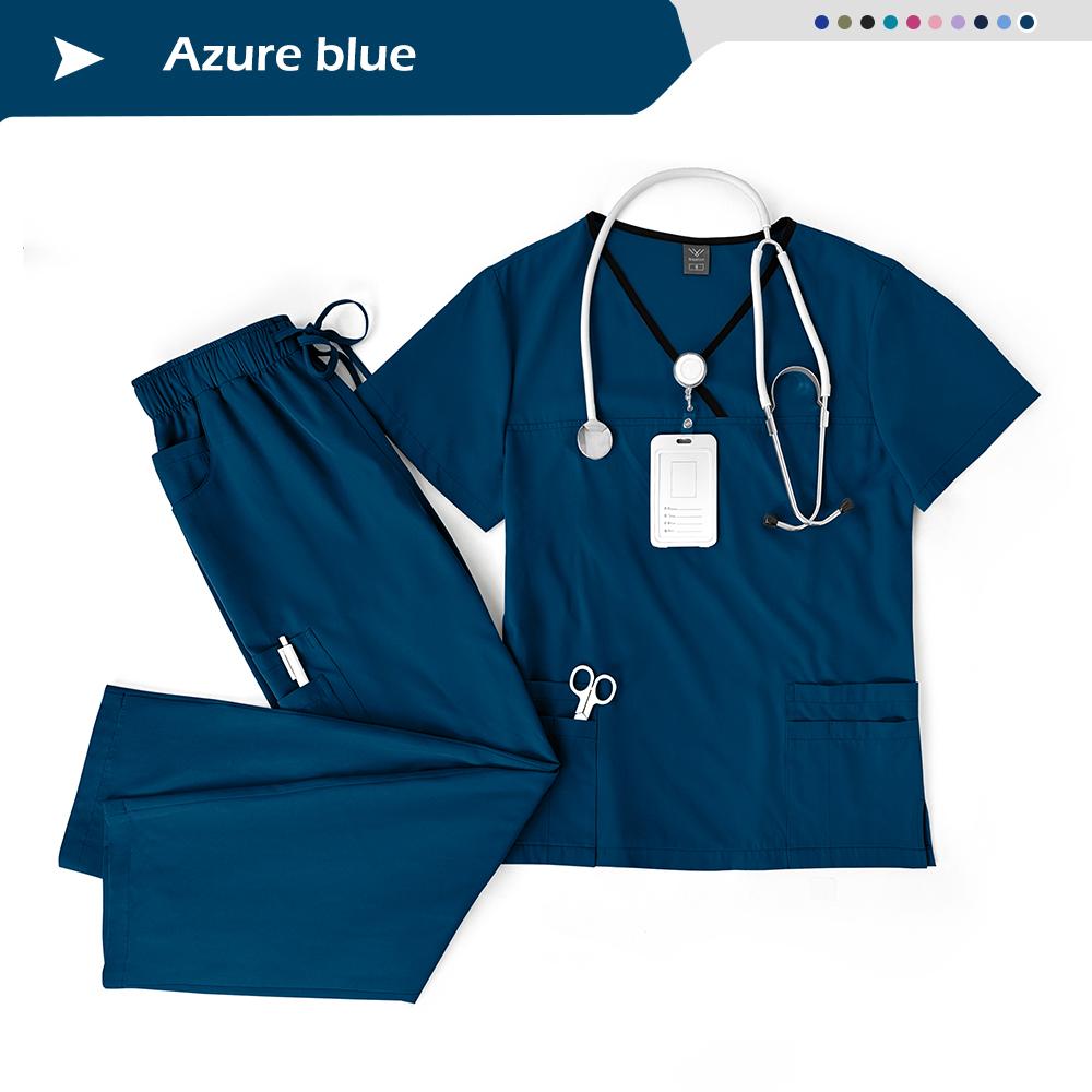 Elastic Breathable Nursing Articles Surgical Uniforms Woman Hospital Clinical Uniform Multicolor Short Sleeved Beauty Salon Wear