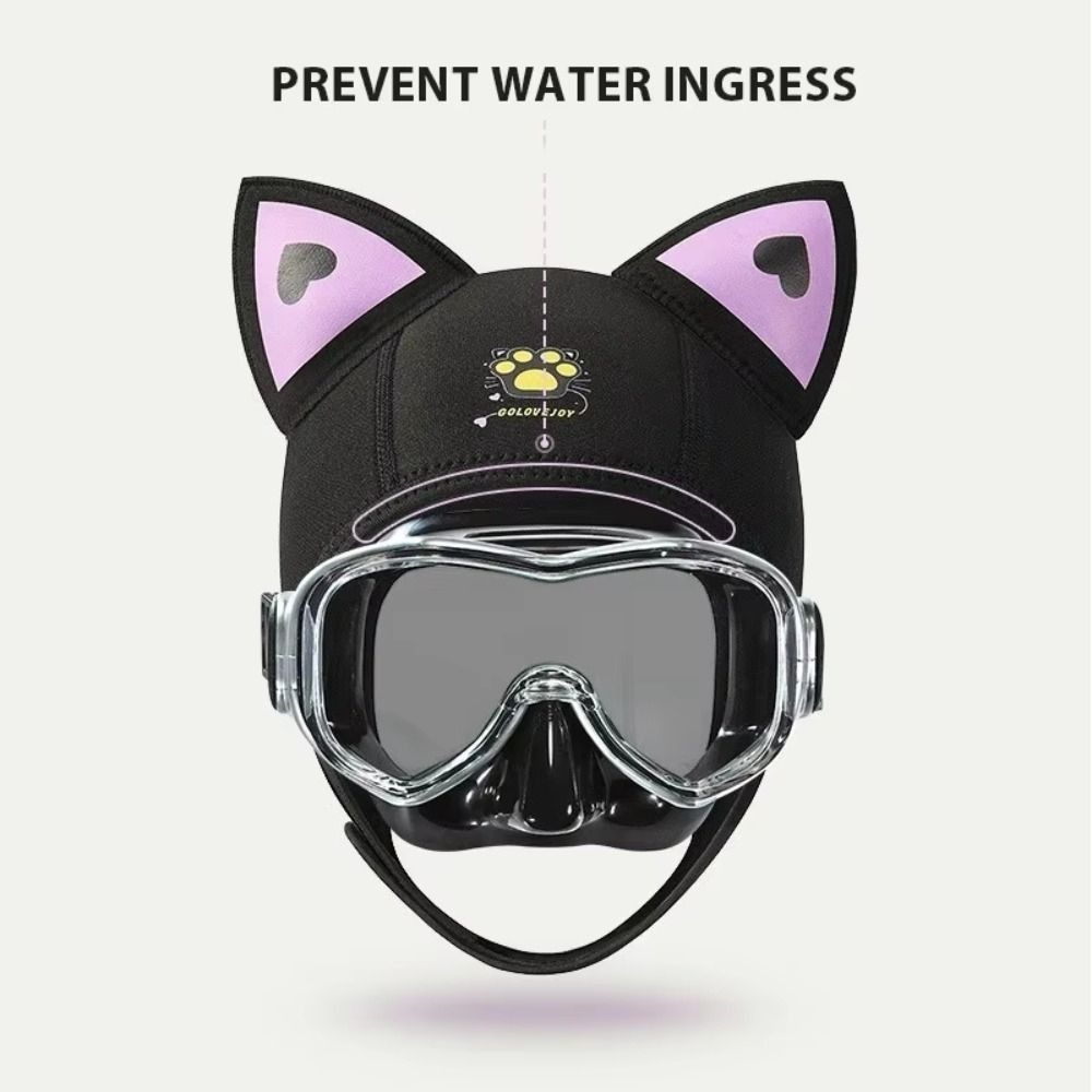 Clear Vision Diving Headband Wetsuit Hood Cat Ears Swimming Headband Outdoor Diving Hat  Beach