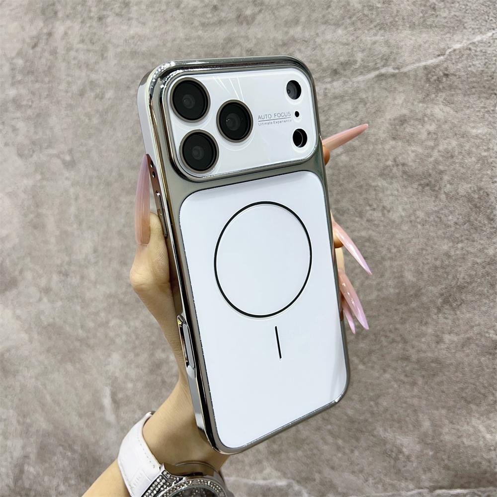 Luxury Plating For Magsafe Magnetic Camera Protection Case for iPhone 17 Pro Max Air 16 15 14 13  Bumper Shockproof Back Cover