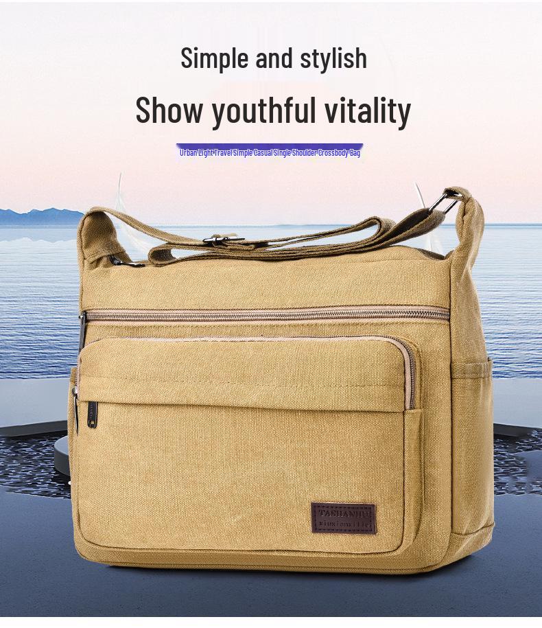 Men's Multifunctional Canvas Crossbody Bag: Versatile Travel & Tool Carrier