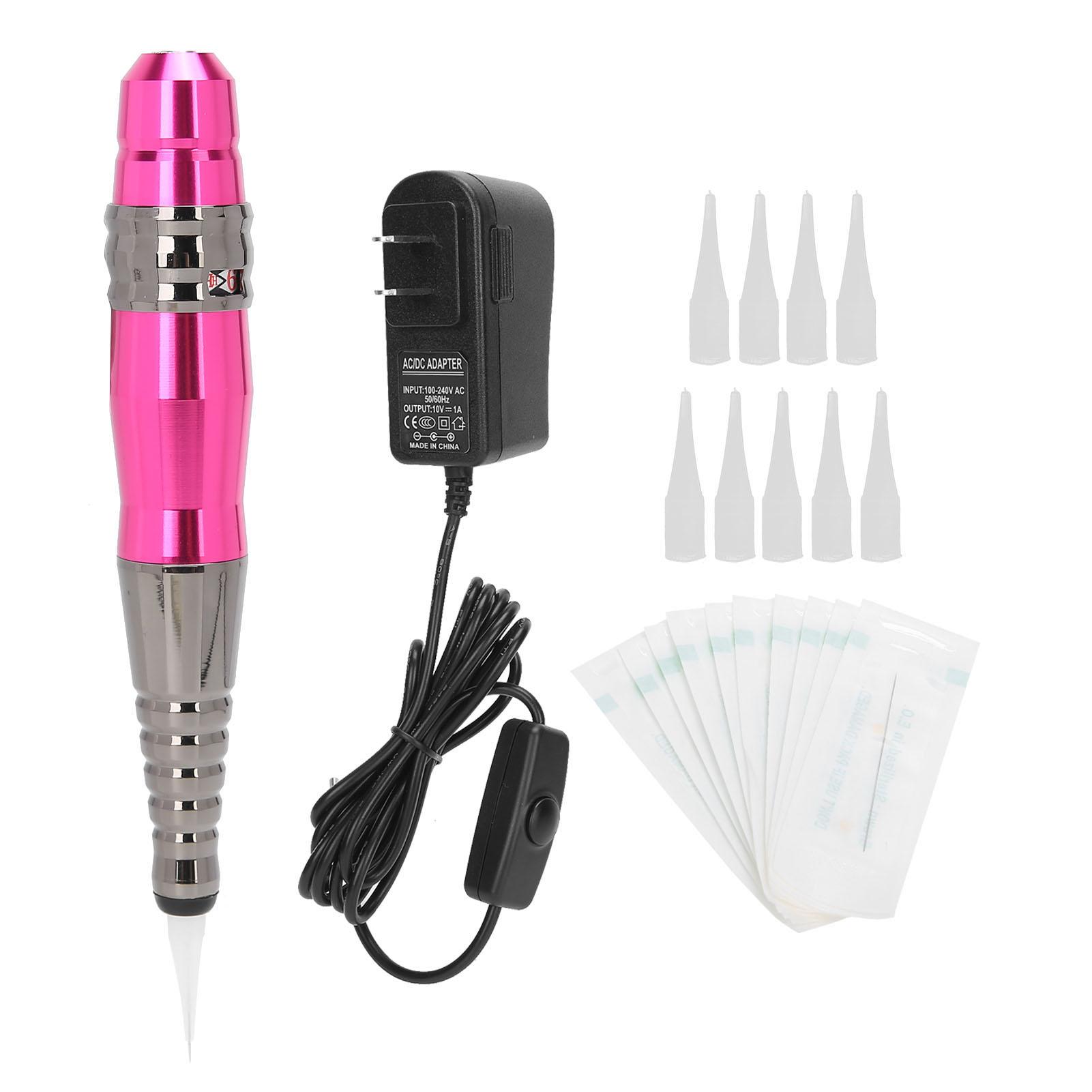 

Полуперманентный микроблейдинг машина ручка бровей губ татуаж машина игла колпачок набор (Красная роза ) US Plug розы красного