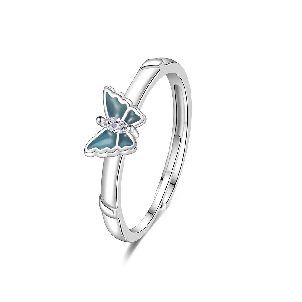 

2025 Sweet Butterfly Couple Rings - Simple Epoxy Forest Style