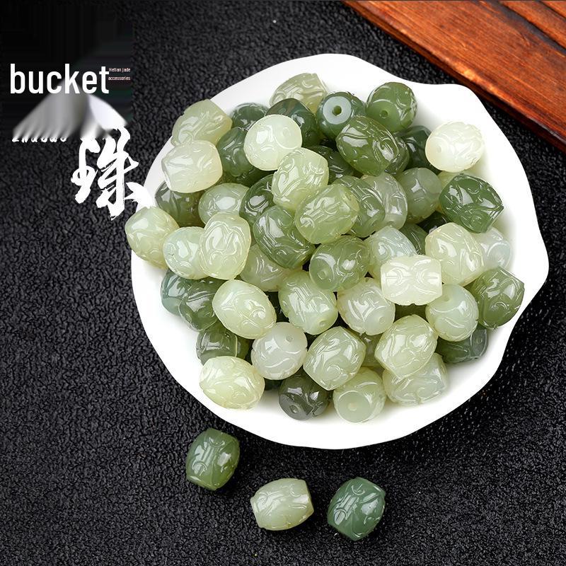 Authentisches Armband und Halskette aus Hetian-Jadeperlen – DIY-Zubehör