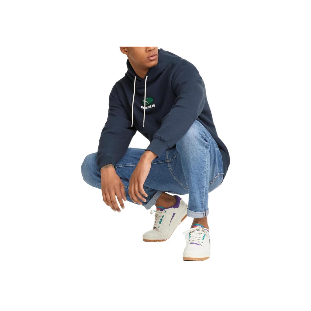Puma Butter Goods Collaboration SS22 Letter Logo Solid Hoodie Men Tops Blue 534057-84