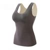 Gilet termico invernale da donna con cuscinetti per il petto, senza cuciture, in velluto, con blocco rapido della temperatura, riscaldante, scollo a V, vestibilità aderente, senza maniche, elastico, intimo, canotta