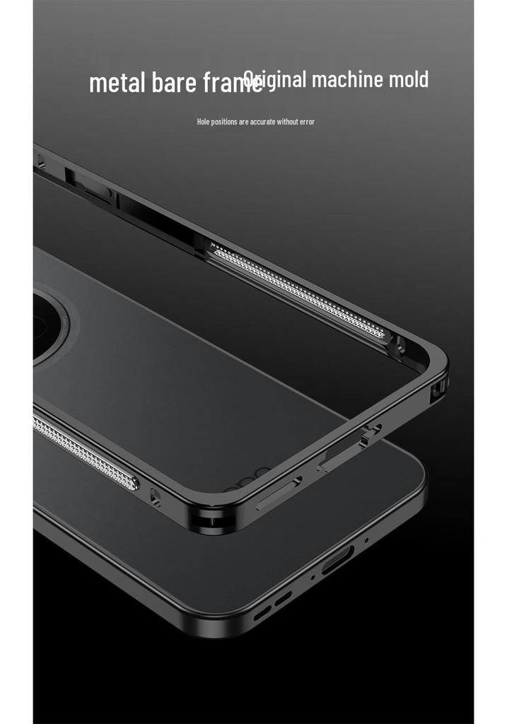 Compatible with OPPO Find X8 Ultra, This Metal Frame Sea Urchin Buckle Heat Dissipation Case Features a Button Contrasting Color Protective Cover.