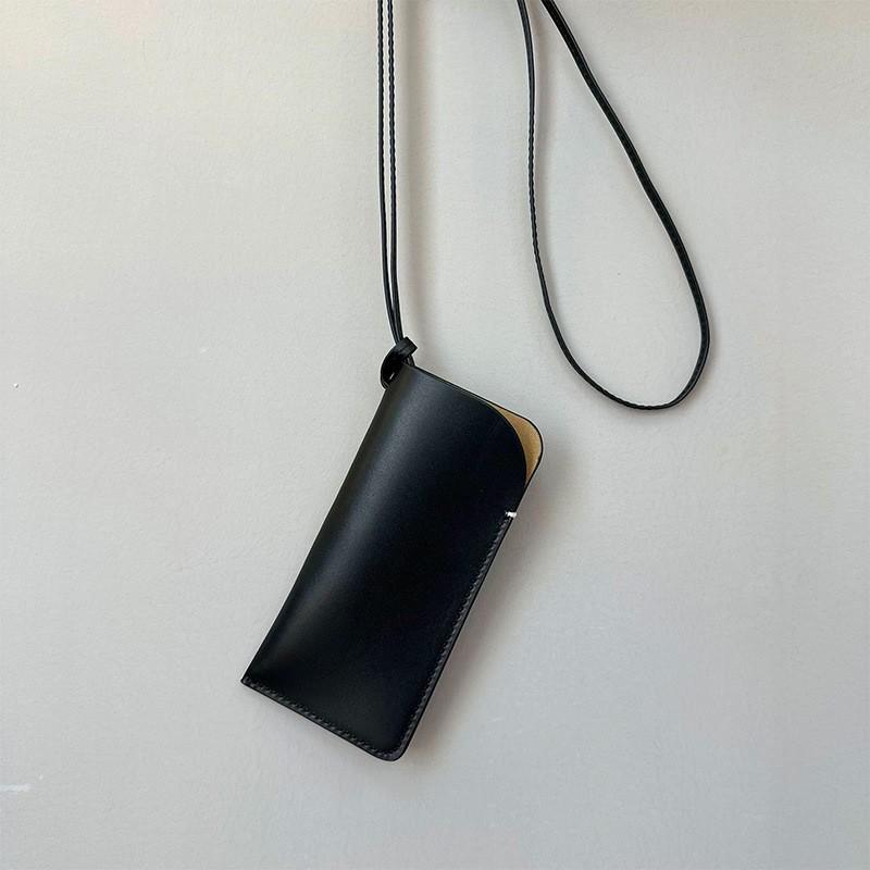 Portable Leather Cool Style Necklace Bag for Bluetooth Headset, Glasses, Keys