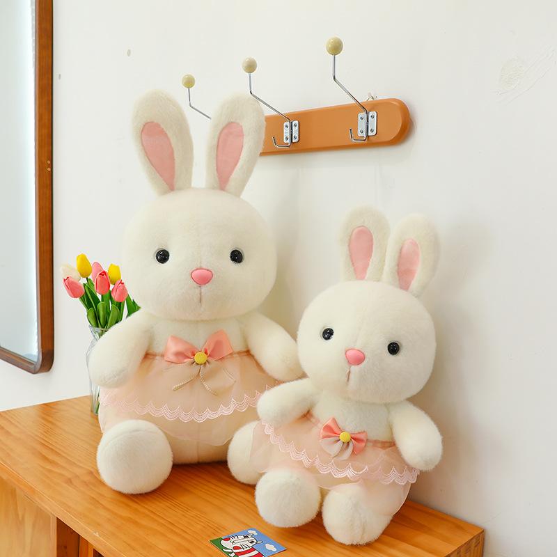 New Cute White Rabbit Plush Toy for Girls On The Bed Big White Rabbit Sleeping Pillow Children Rabbit Doll