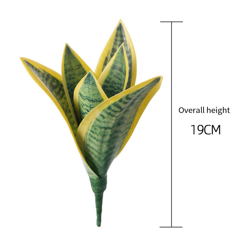19cm Height Artificial Plant Low-Maintenance Greenery PVC Snake Plant