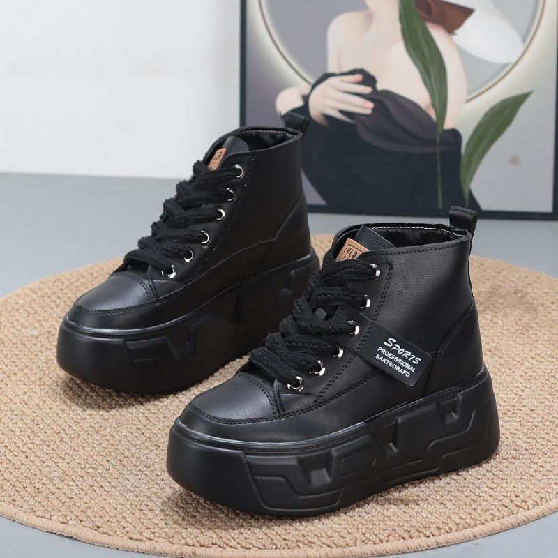 Mode 8CM Plateau Keilabsatz Sneaker Klobige Schuhe Echtes Leder für Damen Sommerschuhe Herbst Walking Sneaker Mode