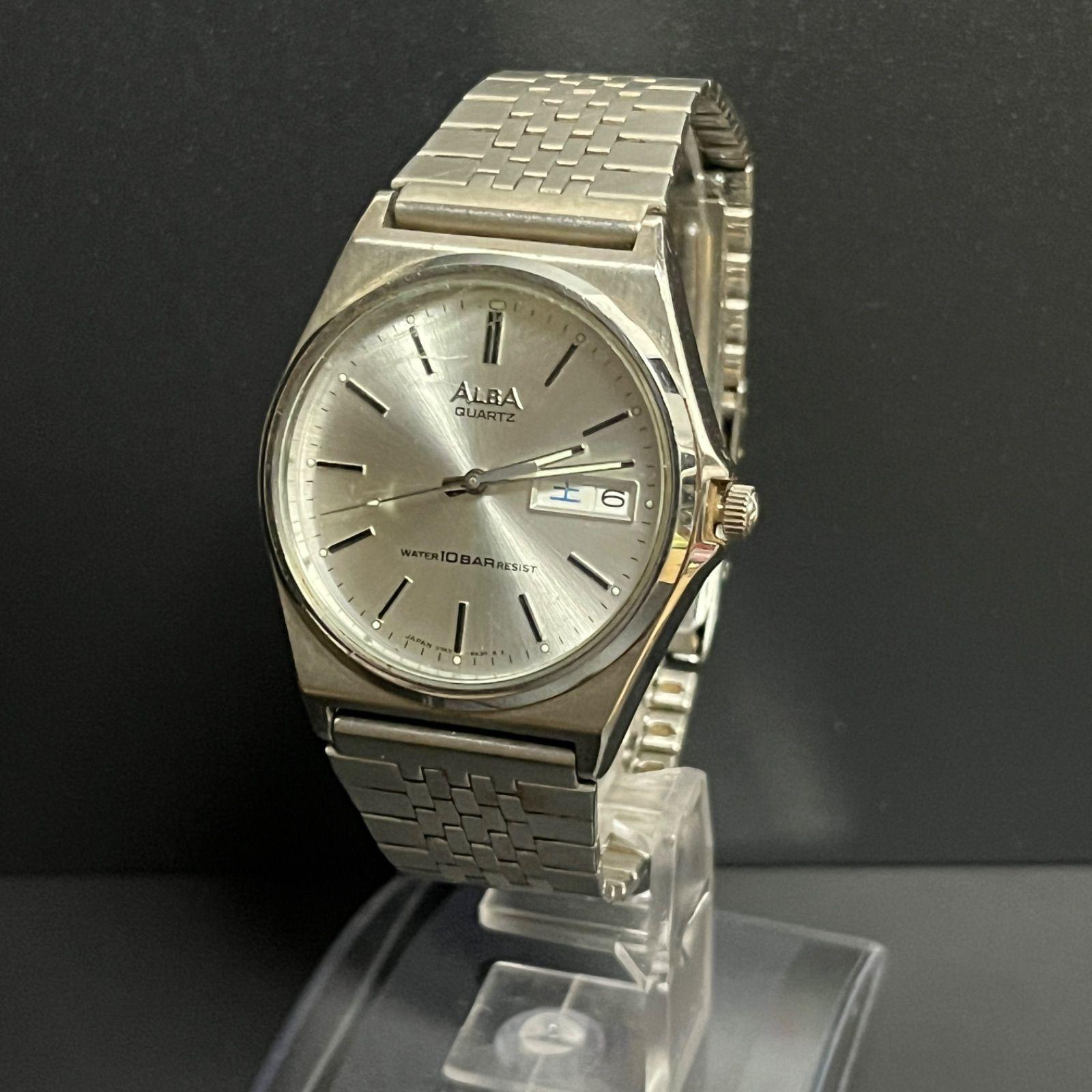 [Working item] SEIKO ALBA Watch Calendar Quartz V743-8A10 Vintage Operation confirmed Battery replaced