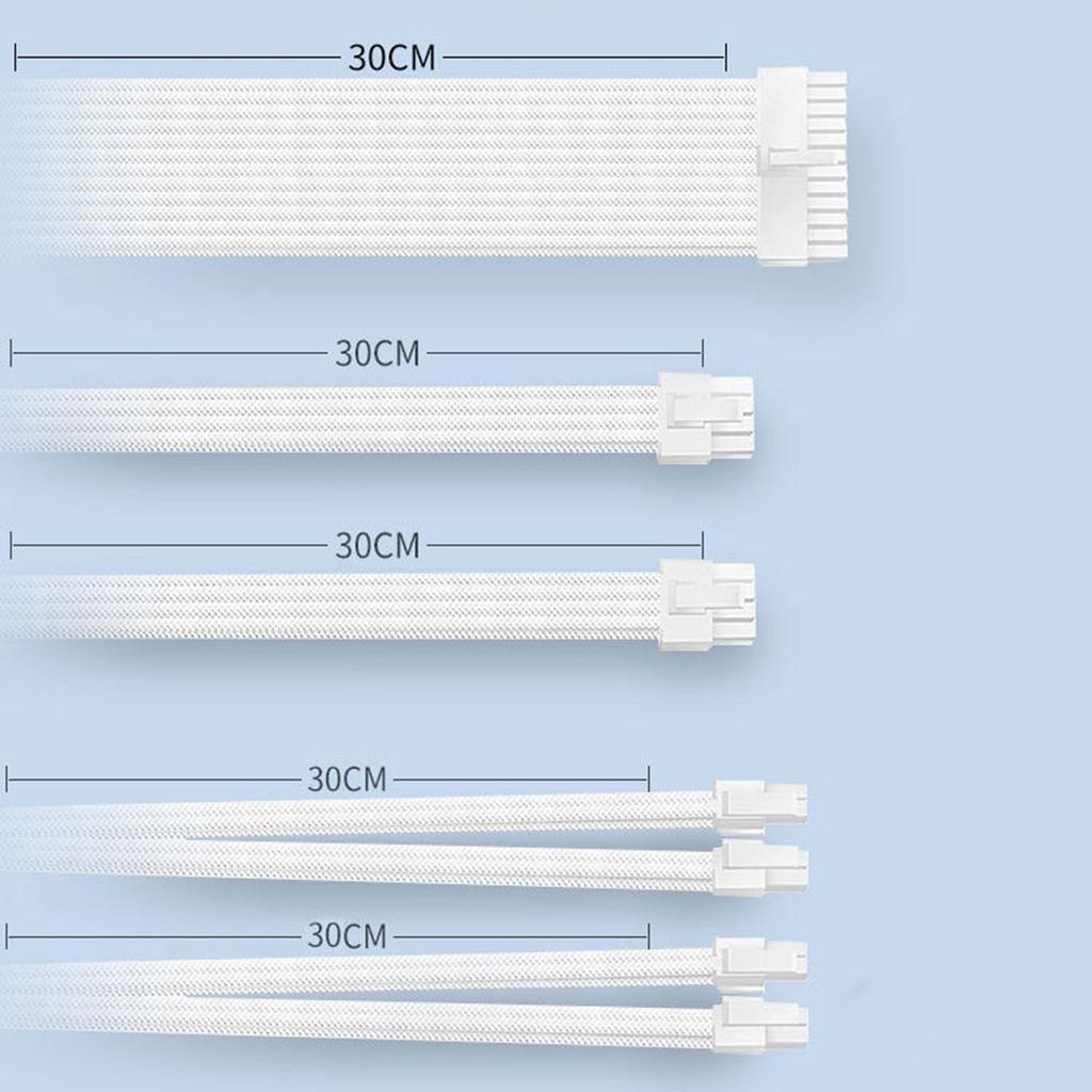 PSU Extension Cables 1pc 24Pin 2PCS EPS CPU 8Pin 2pcs PCI-E GPU 8Pin 6+2Pin
