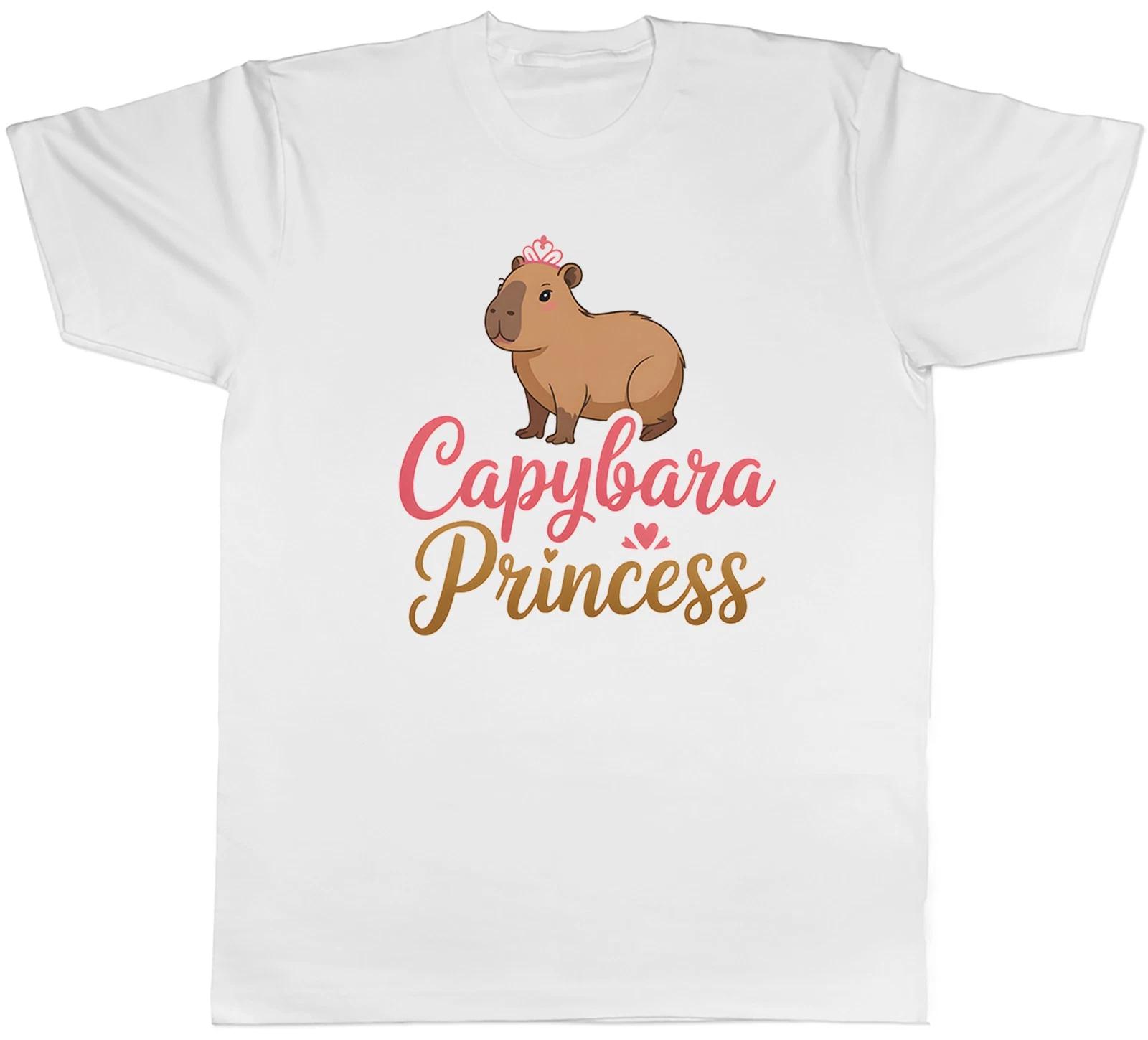 Capybara Princess Tiara Crown Mens T-Shirt Tee Gift Top XS