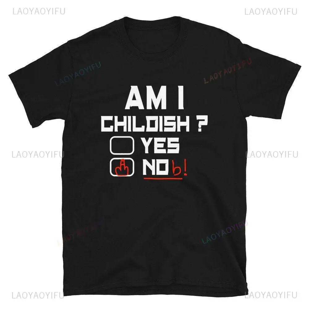GUOYAN TOP Ben ik Aanstootgevende Grap Humor Kinderlijk Grappig voor Vriend T-shirt Mode Casual Losse Streetwear Hip Hop Mannen T-shirt Korte Mouw Tee L