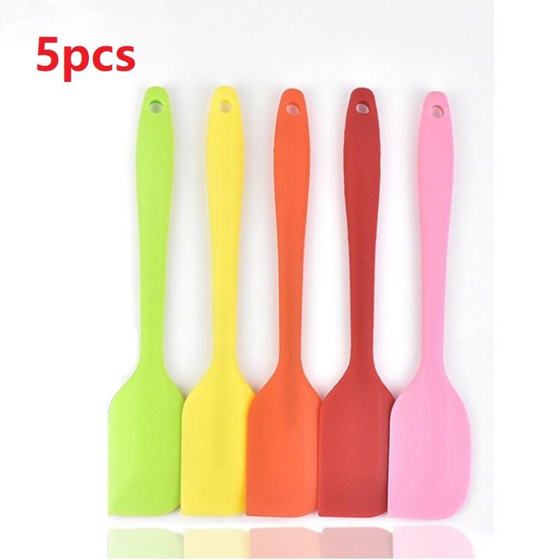 5/10/12/20PCS Random Color Silicone Spatulas Cream Spatula Cake Cream Scraper Baking Cake Tool Heat-resistant Seamless Scraper