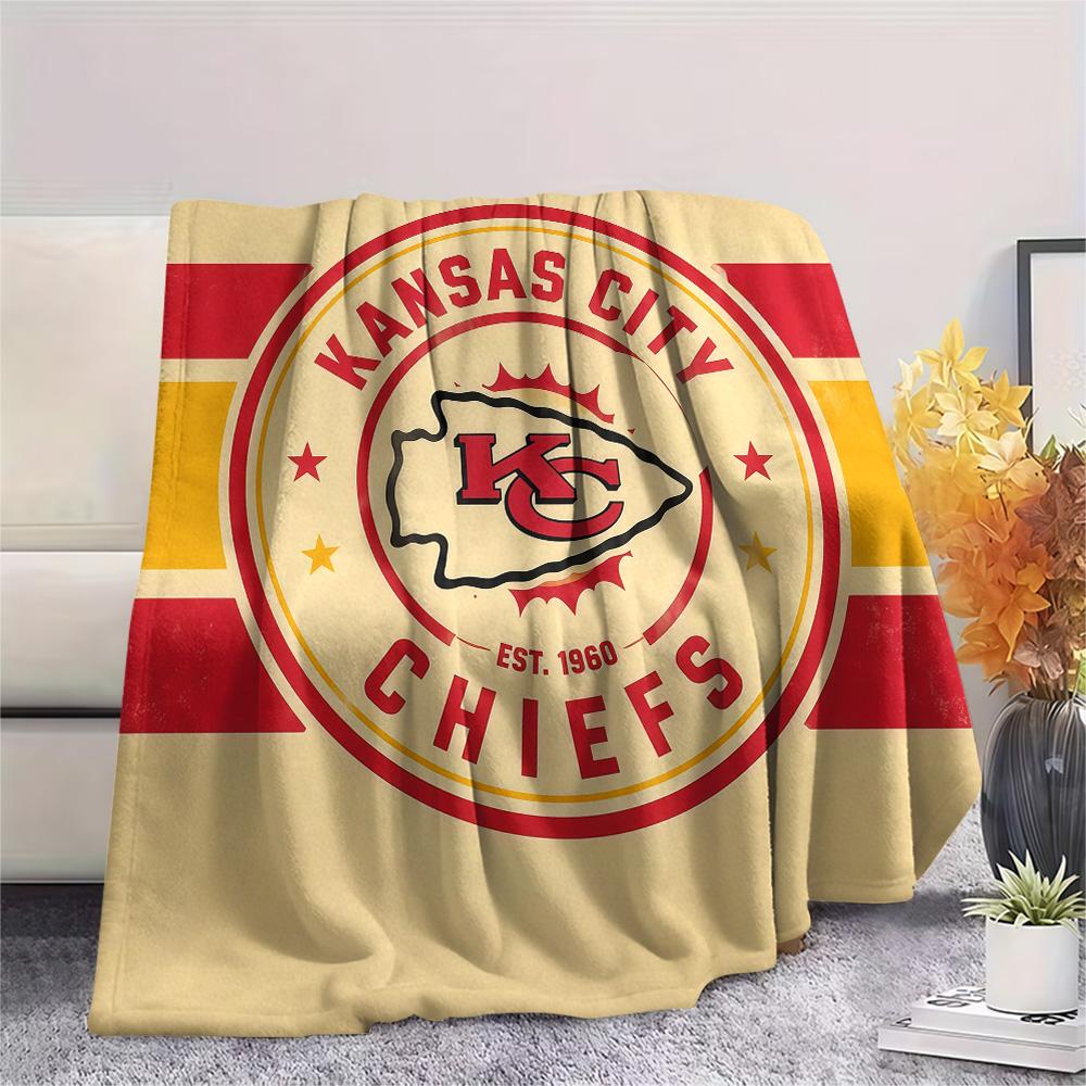 Kansas City Chiefs Flannel Blanket, High quality Comfortable for All Seasons, Home Decor, Warmth and Comfort