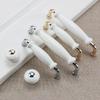 1pcs White Ceramic Door Handles Modern Furniture Knobs Zinc Alloy Ceramic Pulls Kitchen Cupboards Cabinet Door Drawer Handle