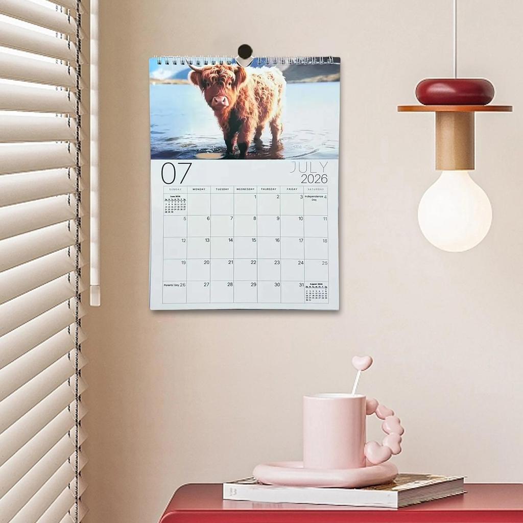 Farm Calendar 2026 12 Month Giftable Home Office Planner Family Planner Cattle Nature Calendar for Animal Lovers Adults Family