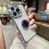 Glitter Ring Holder Clear Phone Case For Iphone 14 13 12 11 Pro Max Xs Max Xr 13pro 14 Plus Shockproof Bumper Plating Soft Cover
