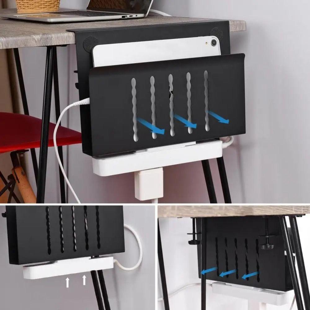 No Drill Under-desk Laptop Tray Desk Mount Clamp On Desk Shelf Hanging Desk Organizer  Home