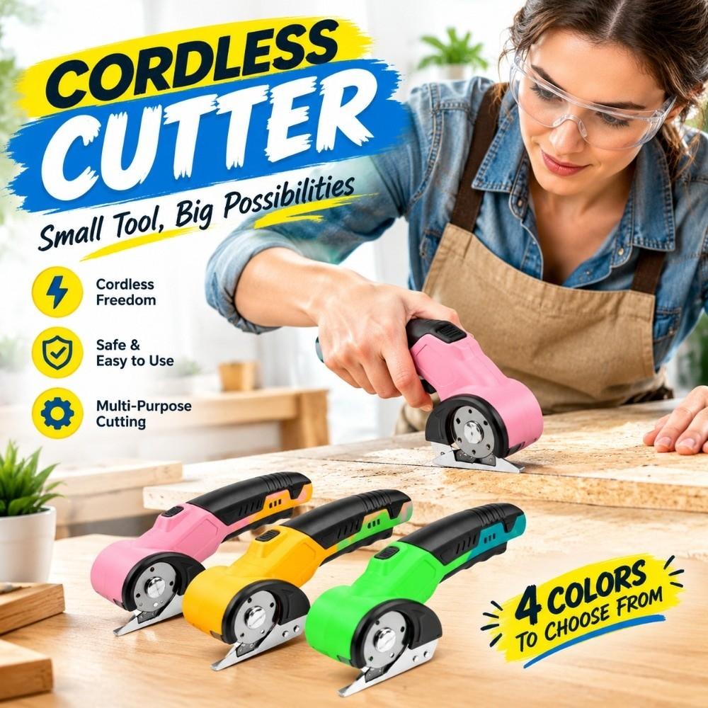 Rechargeable Electric Scissors One-hand Operation Cutting Machine Electric Fabric Cutter Home