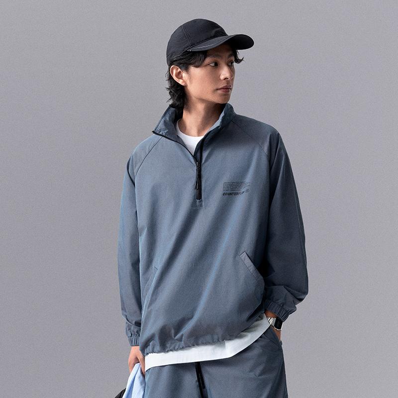 Li-Ning CF Letter Print Stand Collar Pullover Jacket Men Jacket Laser-Colorful AJDU251-1