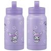 Skater Insulated Stainless Steel Mug Bottle, 350ml, with Screw Handle, Sanrio Kuromi Watercolor Cosmetics, STSC4