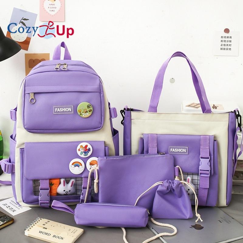 Износостойкий детский рюкзак из 5 предметов с ремнем на воздушной подушке 31x13x43cm — фото 7