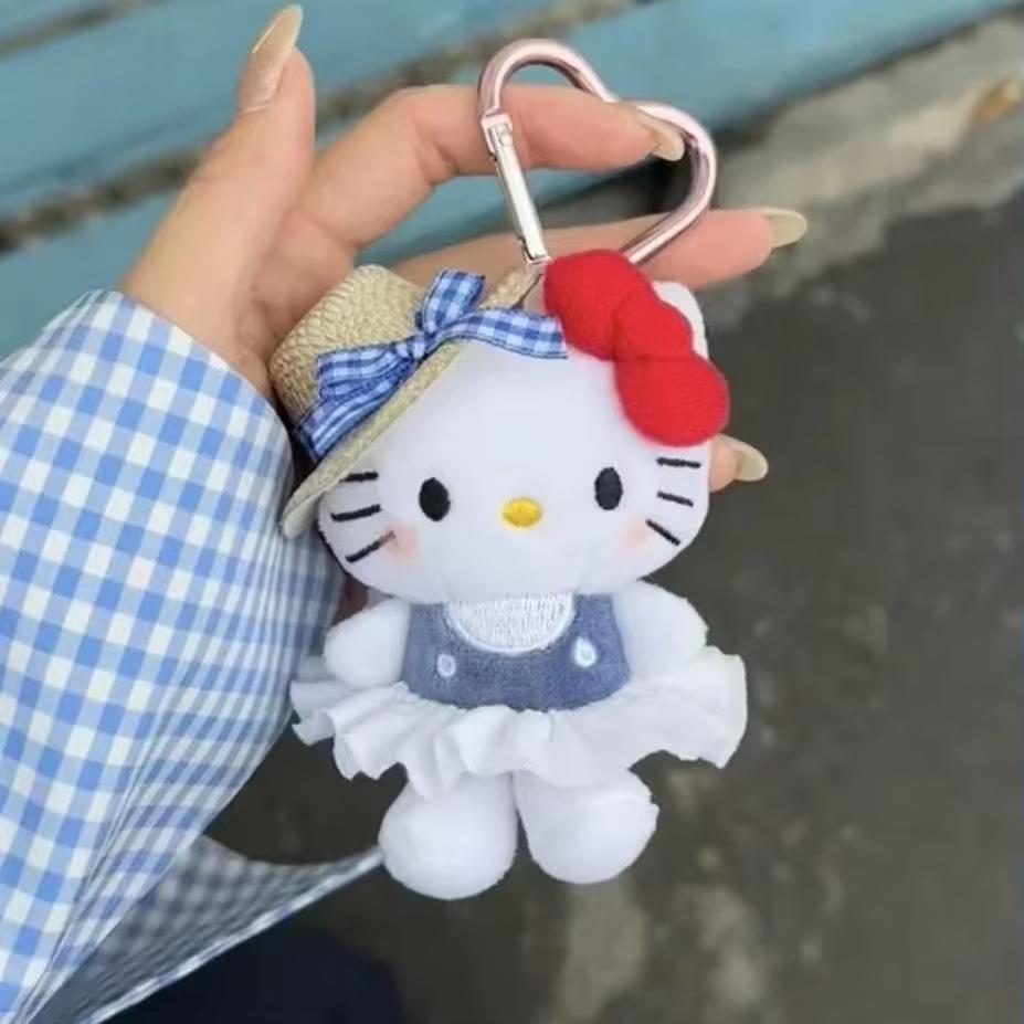 Doll Peripheral Keychain Cute Fashion Sunglasses Kt Cat Keyring Backpack Plush Toy Key Chain Birthday Gifts For Kids Adults Children's Birthday Gift