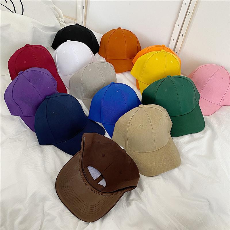 20Solid color baseball cap with Velcro fastener, student sunshade cap, versatile street style for couples