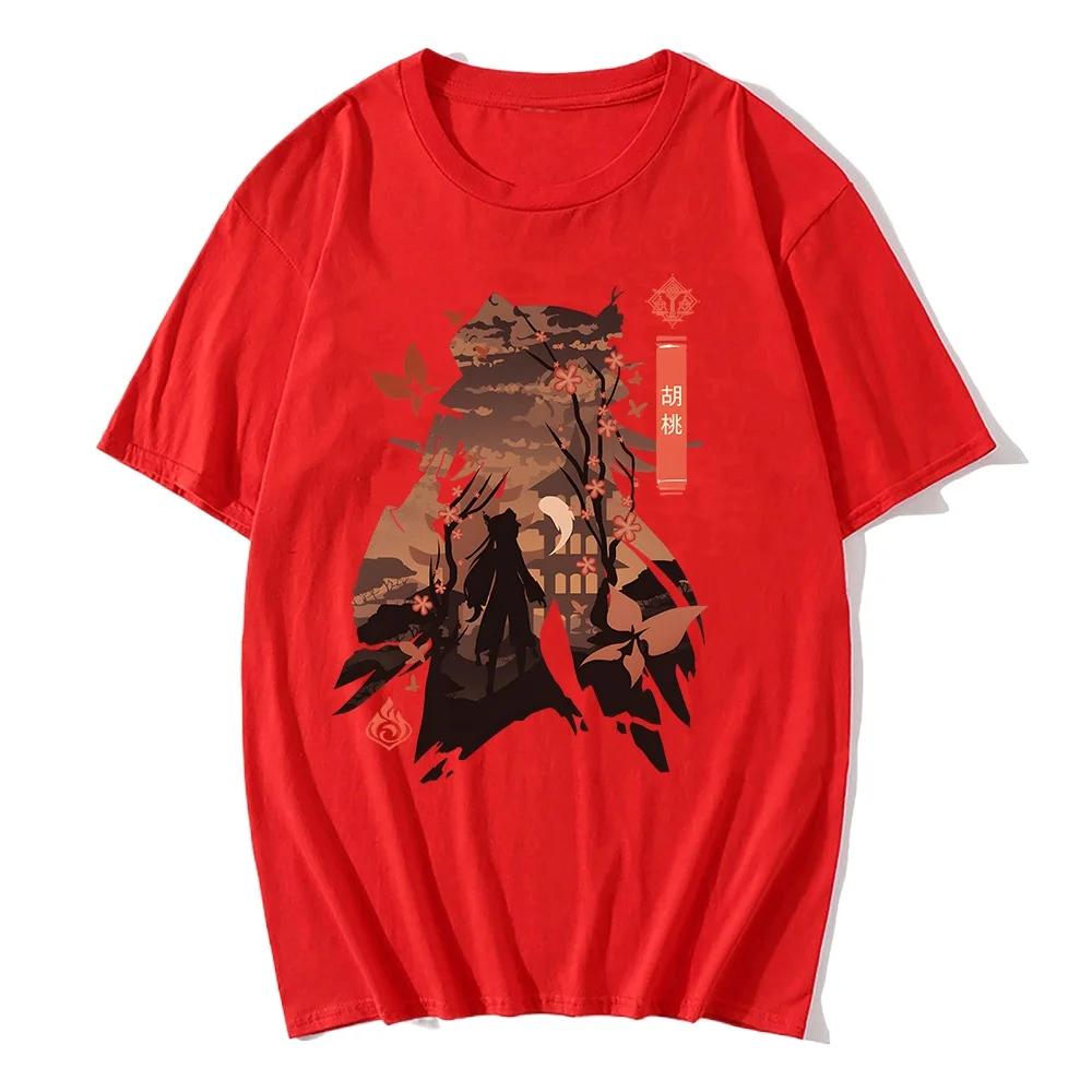 Genshin Impact Printing Tshirts Xiao Venti Print Tee Shirts Hu Tao Zhong Li Graphic T-shirt Kaedehara Kazuha Raiden Shogun Tees