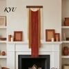 Handmade Cotton Wall Decor Boho Hanging Decor, Hand Woven Tassel Tapestry, Gradient Tapestry for Bedroom Color Fringe Living Room Cafe Decoration