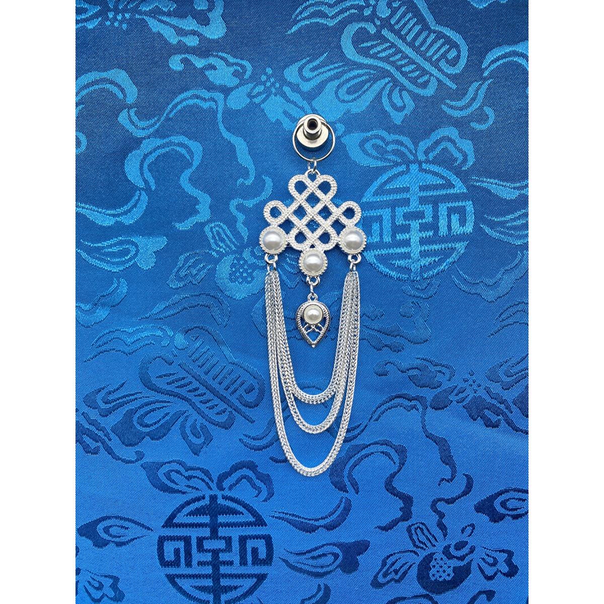 Этнический бирюзовый подвеска на грудь сплав имитация серебра Монгольский элемент Характерные аксессуары монгольского халата ретро одежда подвеска