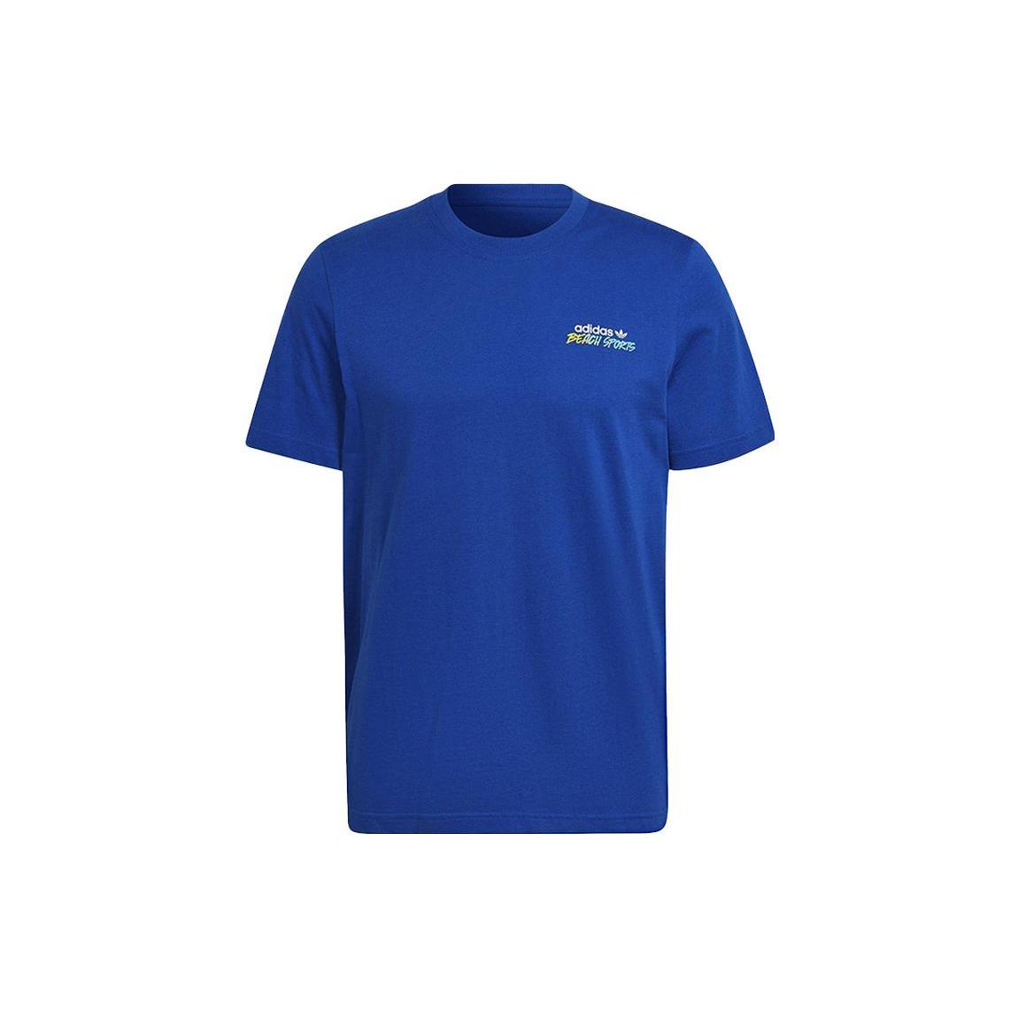 Мужские футболки Adidas Originals Синие с круглым вырезом Тонкие Прямой крой HF2303 M