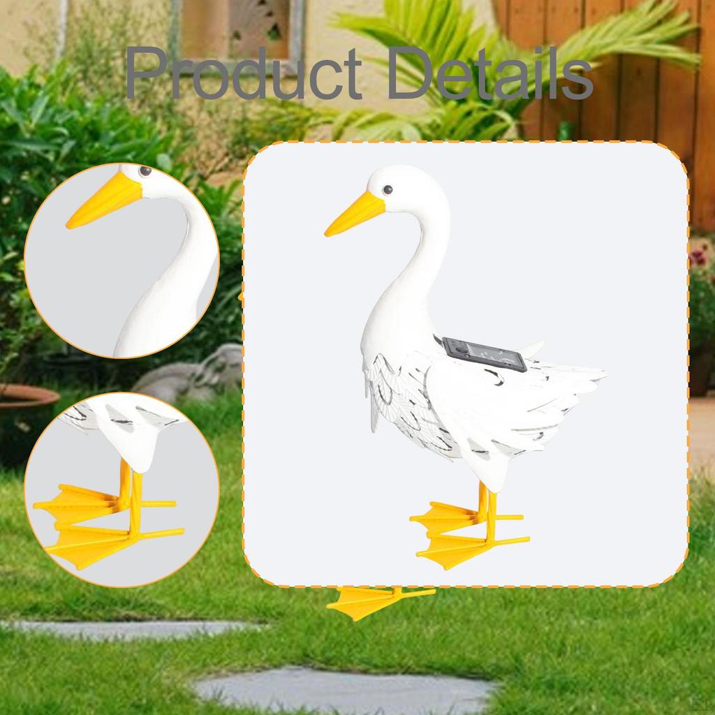 Duck Garden Statue Crafts with Solar Outdoor Light Housewarming Gifts Animal Figurine Accessory for
