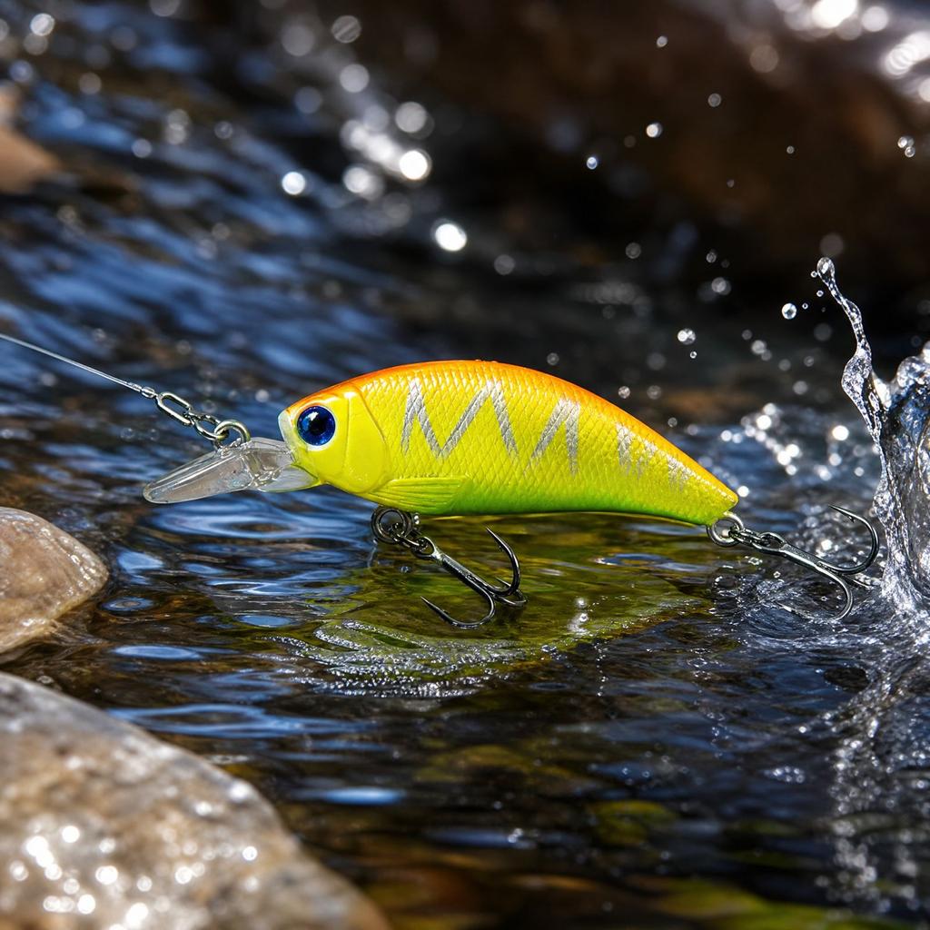Hard Plastic Crankbait, 4 Color Artificial for Fishing, Fishing Tackle