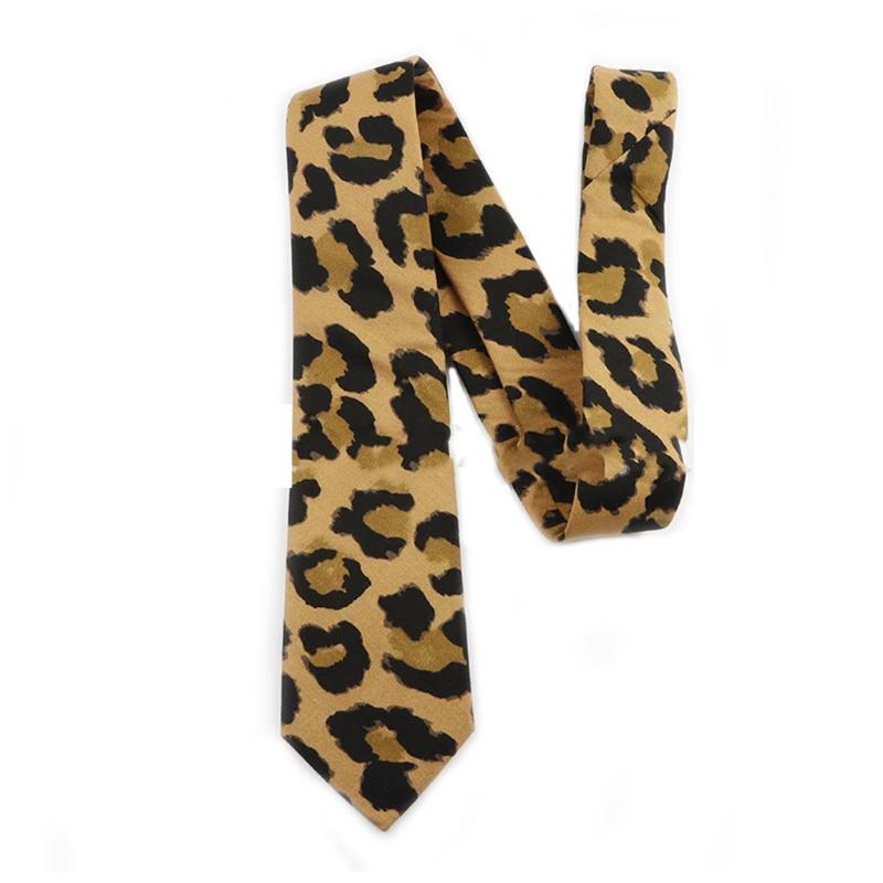 Fashionable Leopard Print Neck Tie For Men And Women Unisex Decorative Tie For Office And Party Gathering Accessory